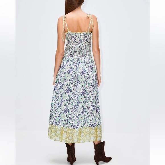 Alix of Bohemia Blue green floral Luna Jardin dress S - Picture 5 of 14